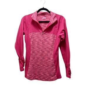 Columbia Sportswear Company Quarter-Zip Pullover Jacket Pink Cotton Sz M